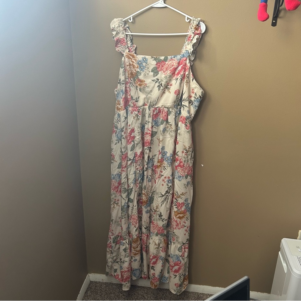 Torrid Floral Ruffle Strap Maxi Dress